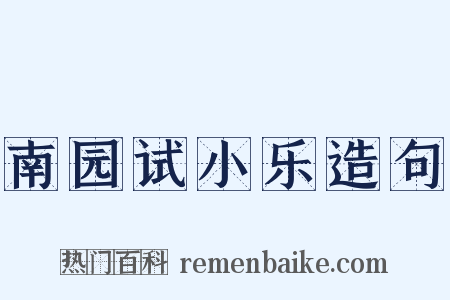 南园试小乐造句是什么意思的图片